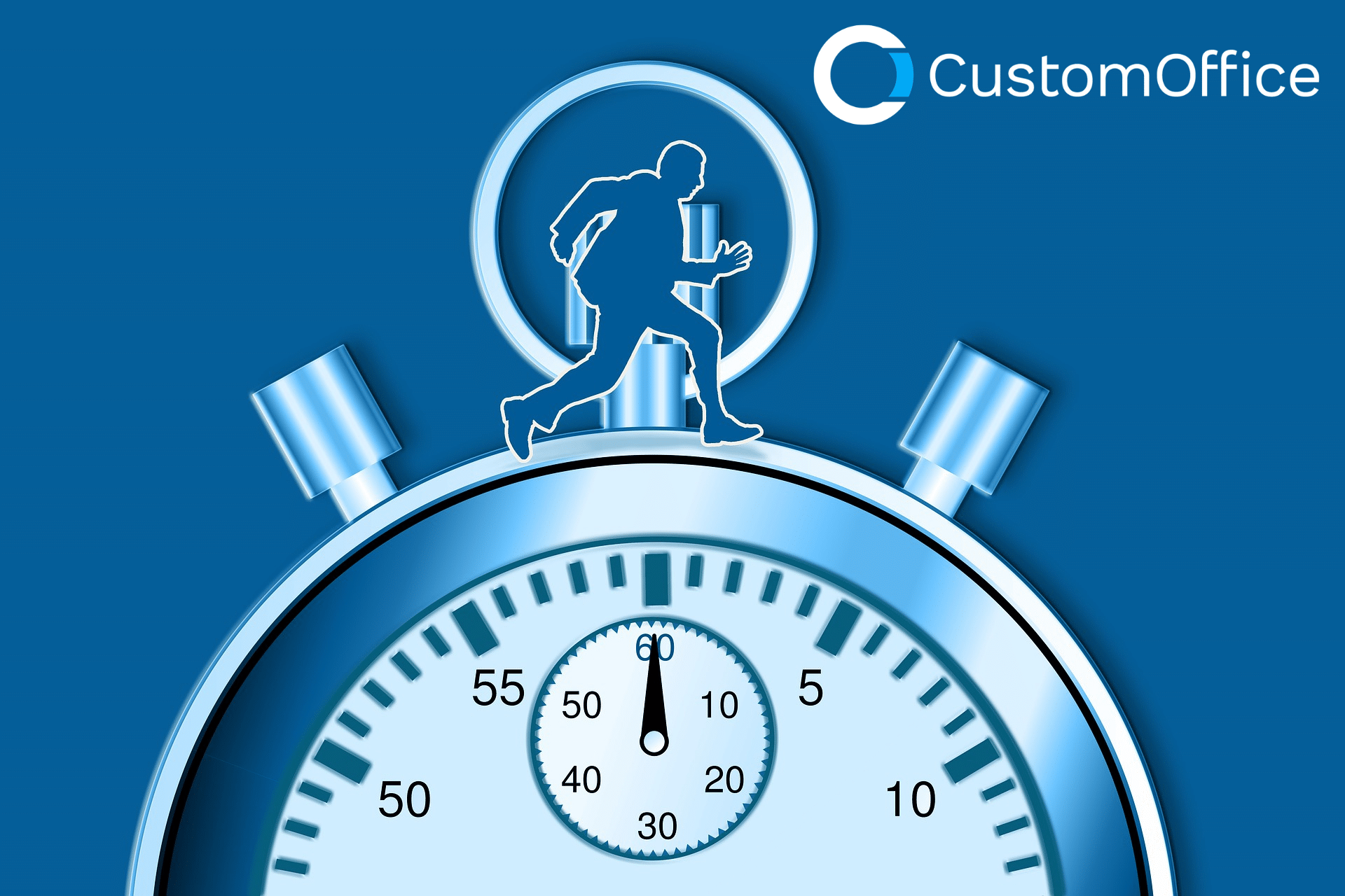 Stopur med løbende mand – symbol på tid og overholdelse af 48-timers reglen