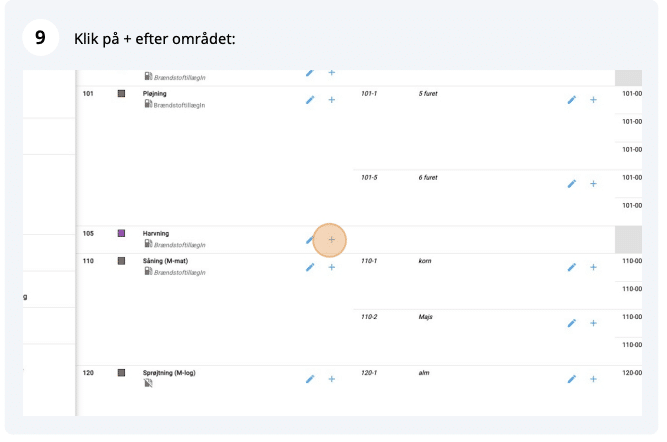 CustomOffice skærmbillede: Opret ny prislinje ved at klikke på den blå plusknap.