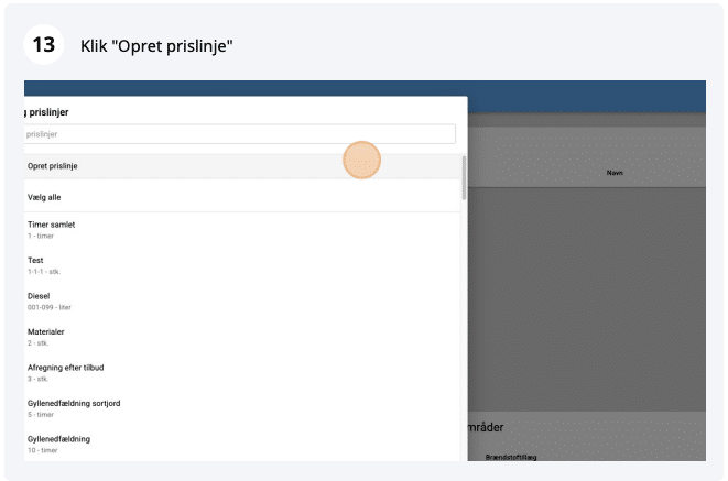 Opret prislinje i CustomOffice