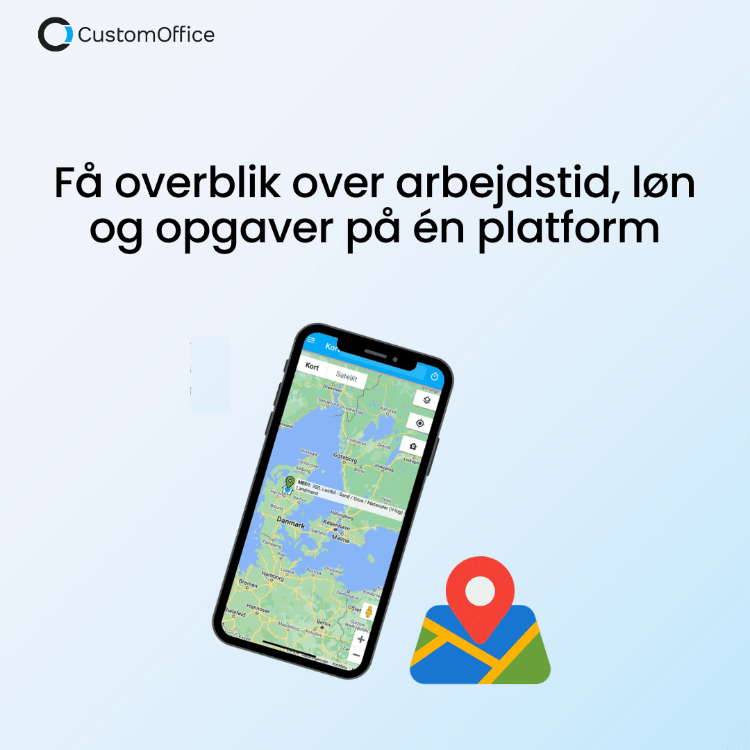 Tidsregistrering på mobil og computer – medarbejder registrerer timer digitalt
